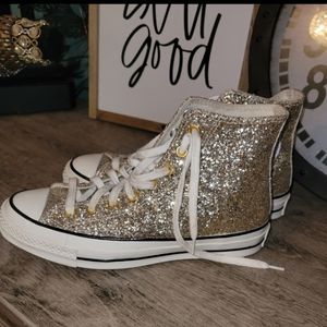 Ladies Glitter Platform Converse